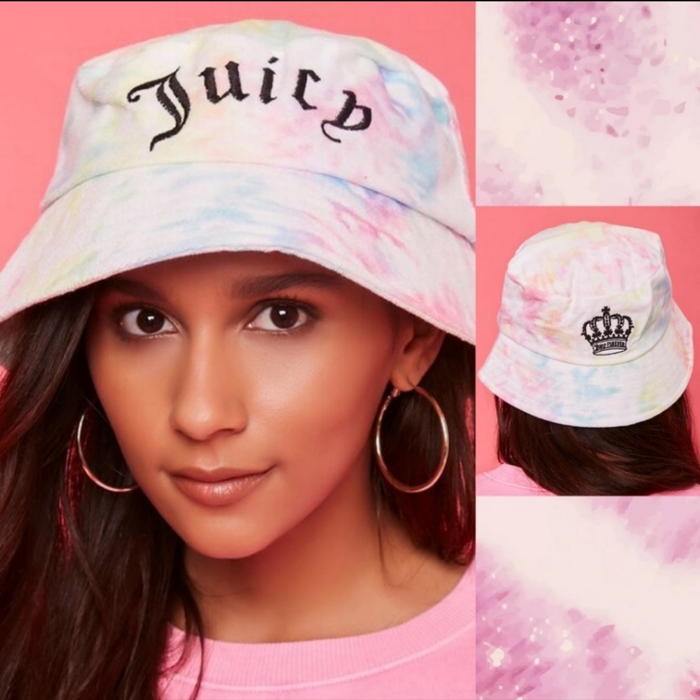 JUICY COUTURE X F21 White Tie Dye Terry Bucket Hat